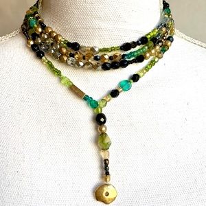 VINTAGE HELY DESIGNS 4 LAYER BEADED NECKLACE